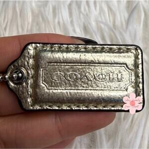 1.5” COACH Silver Fob Bag Charm Hang tag Hangtag